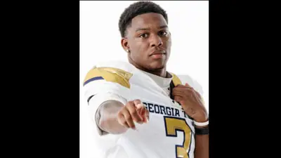 Georgia Tech defensive back Jaylen Mbakwe was carted off the field after suffering