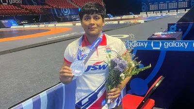 Amruta Pujari won a silver medal in the U23 World Wrestling Championships on Saturday