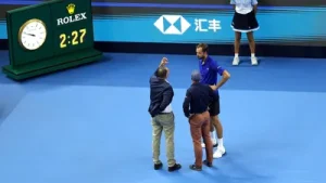 Daniil Medvedev 's China Open campaign ended in a way rarely seen in tennis